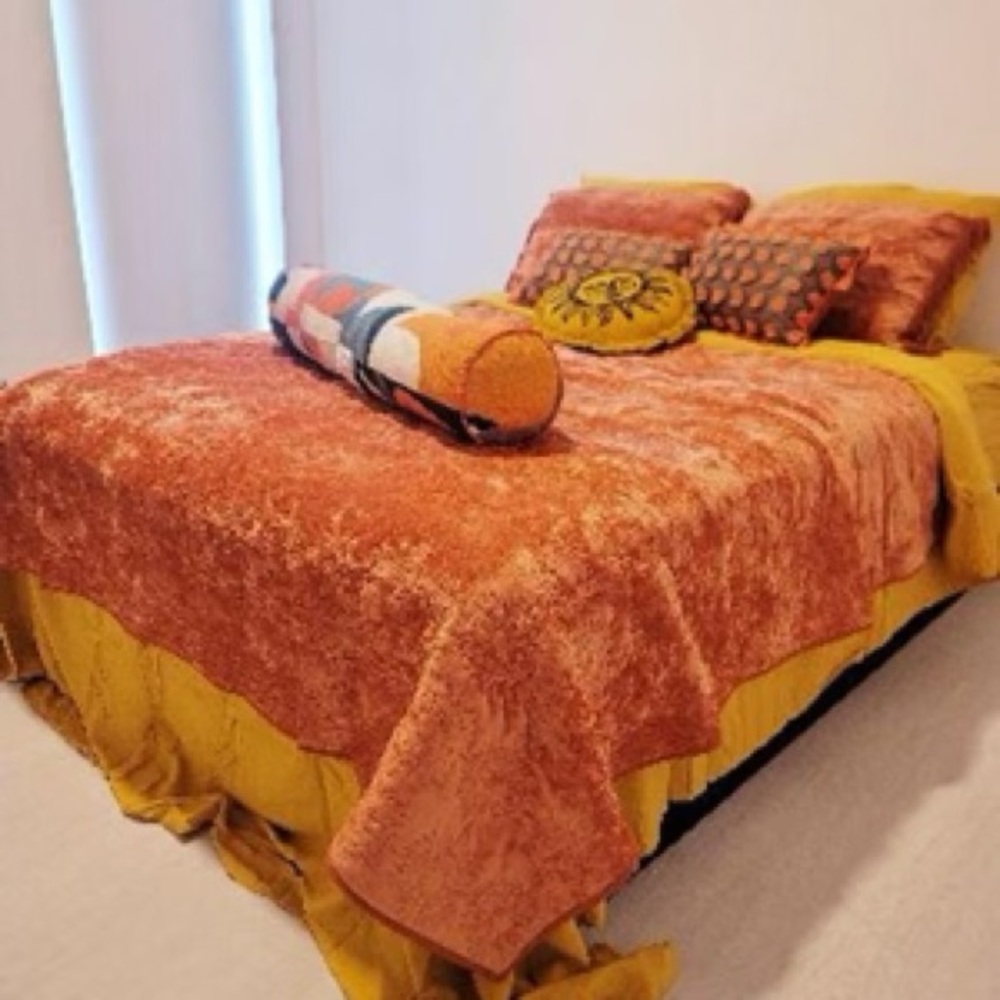 Elegant Orange Velvet *SOLD OUT* Sun Medallion Quilt